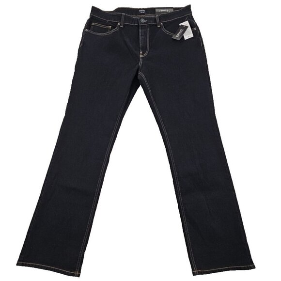 NWT Buffalo David Bitton Straight Six Jeans Men's 36x32 Dark Indigo Stretch NEW - Picture 1 of 16